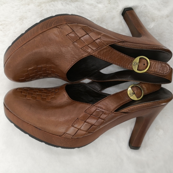 Cole Haan Women's 9B Brown Strap Platform 4" Heel - Picture 5 of 8